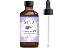 Siva Lavender Essential Oil 4 Fl Oz with Glass Dropper – 100% Pure, Natural, Undiluted & Therapeutic Grade, Amazing for Skin 