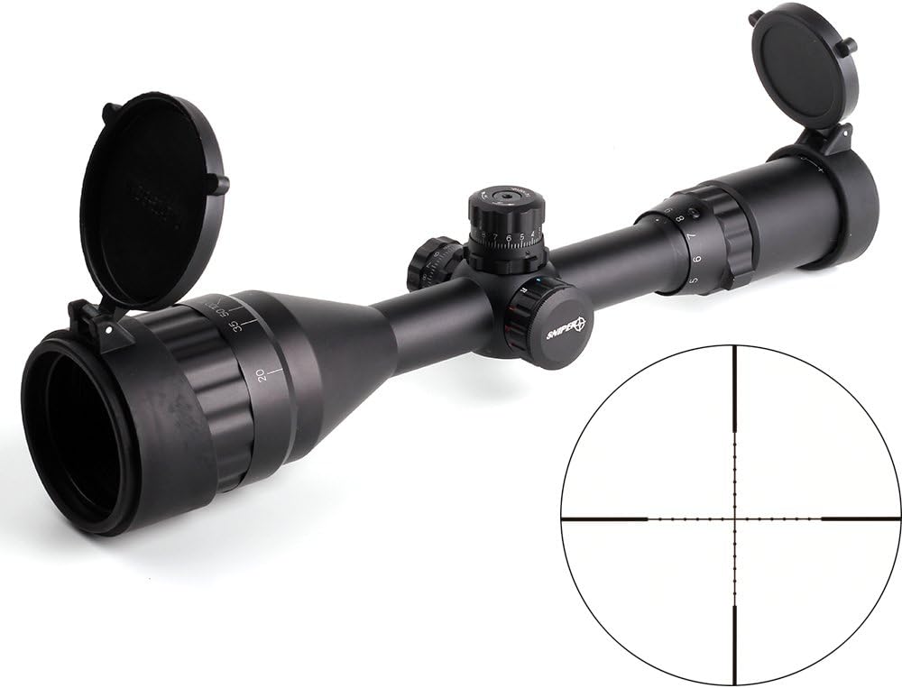 Full Size Tactical Optics SNIPER 3-9x50 Rifle Scope With Red/Green/Blue 3 Illuminated Reticle