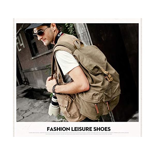 SYF&DJN Universal-große Kapazitäts Schultern Foto Taschen beiläufige Art und Weise im Freien Reise-Leinwand Rucksack mit… – Bild 4