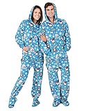 Footed Pajamas - Winter Wonderland Adult Hoodie Drop Seat Fleece