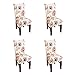 Argstar 4 Pack Chair Covers for Dining Room Spendex Slipcovers Spring Flower Design