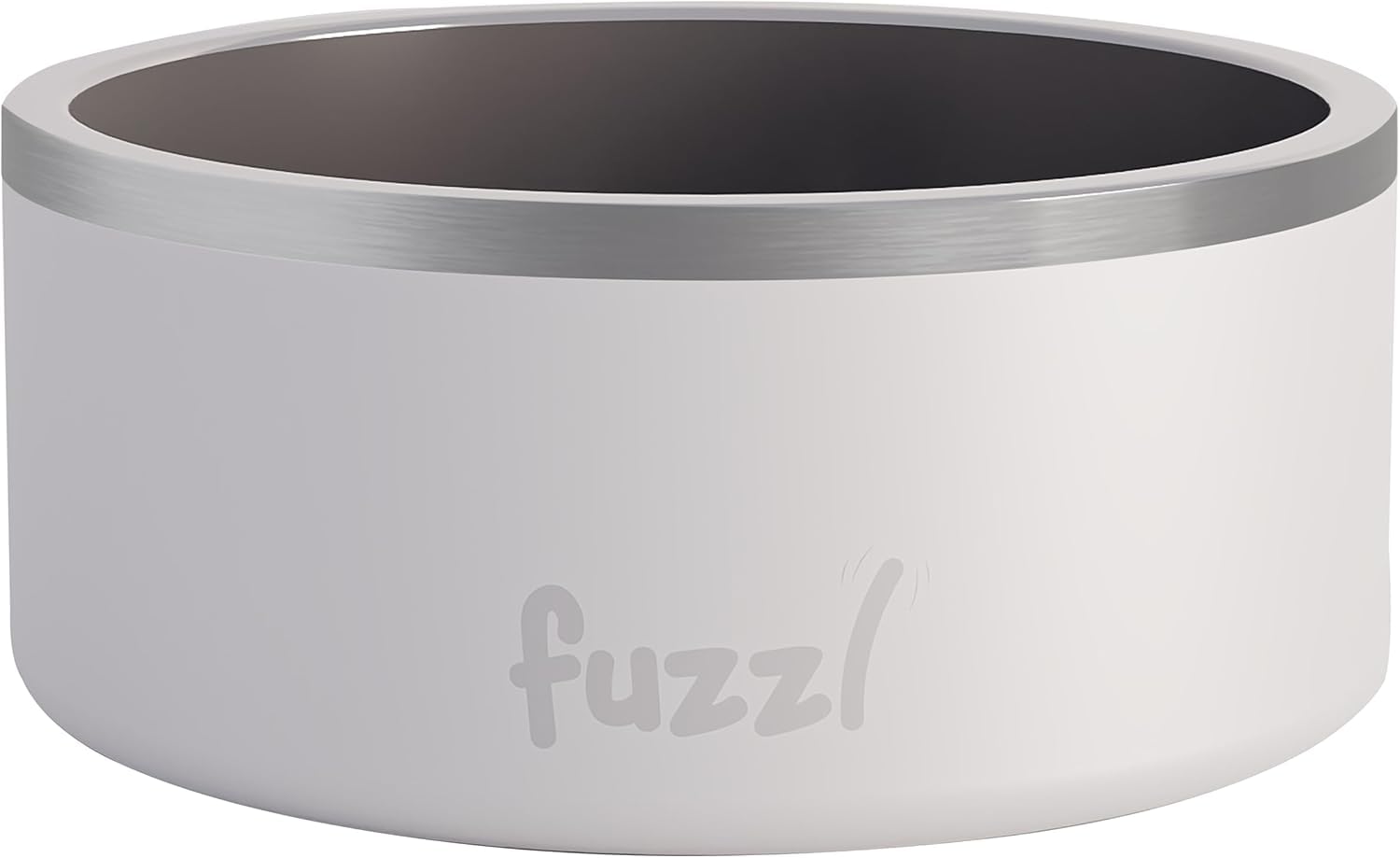 Fuzzl Titan Dog Bowl 17cm - Matt White Insulated Thermal Dog Bowl for Indoors and Outdoors with Rubber Base - Versatile Dog Bowls and Dog Water Bowl for Hydration and Feeding