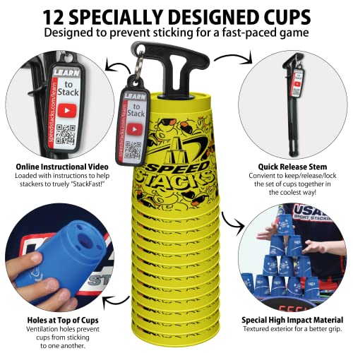 Speed Stacks Official Sport Stacking Set, Lucky Duck 12 Cups and