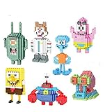 7 Box Spongebob Squarepants Set Lego LOZ Spongebob/Squidward/Patrick star/Mr. Krabs/Sandy/Sheldon/Gary snail NanoBlocks Mini Figures Lego Toy