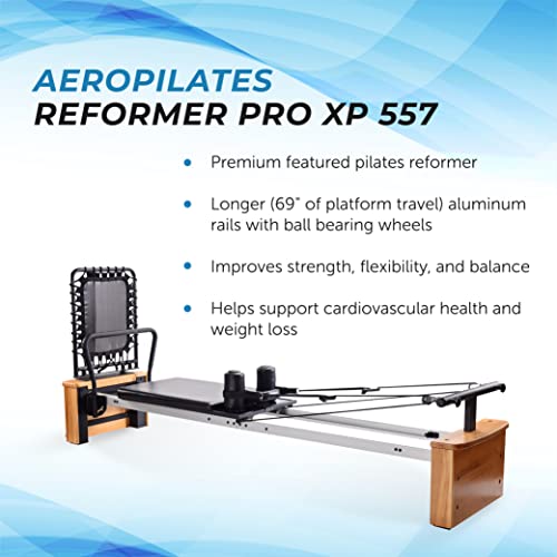 AeroPilates Reformer Pro XP 557 Pilates Reformer Workout Machine for Home Gym Cardio Fitness