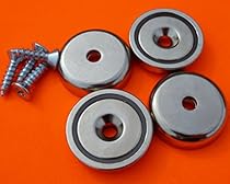 4Pc Neodymium Cup Magnets 90 lbs Pull 1.26