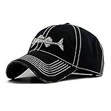 AKIZON Kid's Baseball Cap Fish Bones Embroidered Fishing Hat Unstructured Adjustable