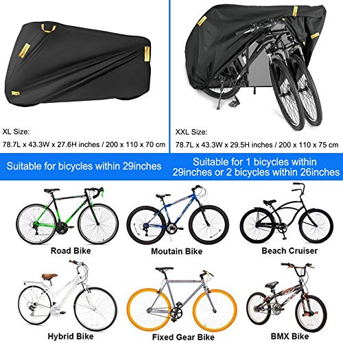 HONZUEN Waterdichte Fietshoes met Slotgaten, Scheurbestendig 210D Nylon Fietshoezen Bescherming Tegen Sneeuw, Stof… - Image 8