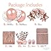 Luxomi Rose Gold Party Decorations Supplies 52 Pack - 18 inch Foil Balloons, Confetti Balloons, Sequin Table Runner, Fringe Curtain and Paper Straws for Bachelorette, Bridal Shower or Birthday Party
