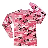 Mens Camouflage T-Shirt - Long Sleeve, Pink Camo by Rothco