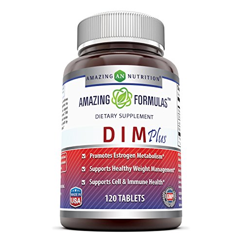 Amazing Formulas DIM Plus Supplement - 120 Tablets - Promotes Estrogen Metabolism - Supports Healthy Weight Management, Cell & Immune Health