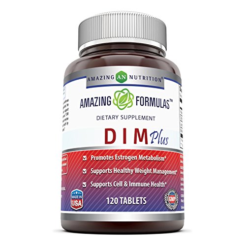 Amazing Formulas DIM Plus Supplement - 120 Tablets - Promotes Estrogen Metabolism - Supports Healthy Weight Management, Cell & Immune Health