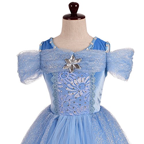 Dressy Daisy Girls' Princess Cinderella Costume Princess Dress Halloween Fancy Dress Up Size 5 / 6