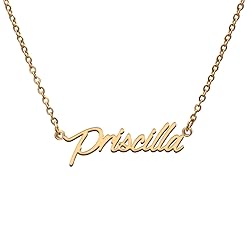 Priscilla Name Tag Necklaces for Her His Friends