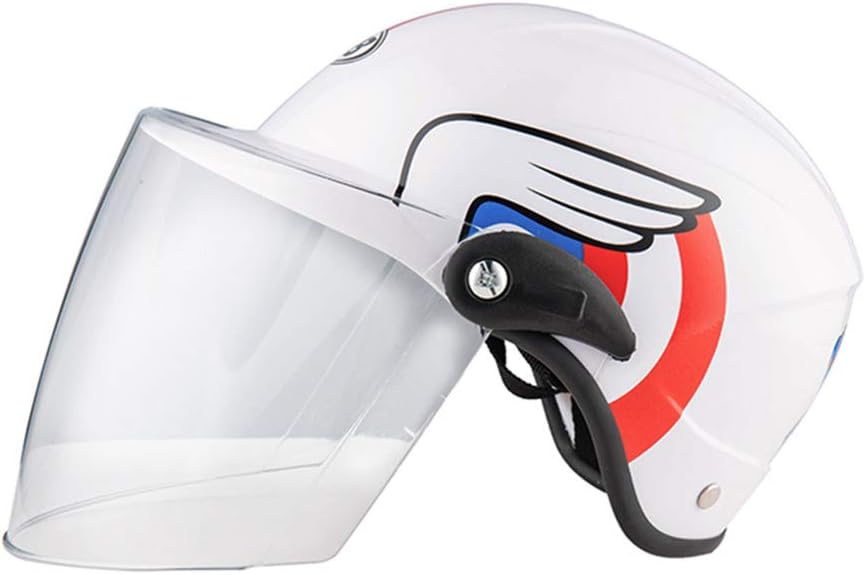 WOSAWE Children's Helmet Cute Cartoon Open Face Motorbike Motorcycle Safety Protective Half Helmet with Sun Visor for Kids Age 2-8