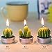 COCOMOON Cactus Tea Light Candles, 6 Pcs Decorative Candles with Artificial Succulents, Unscented, 30 min Burn Time, Modern Design, Perfect for Home Decor, Party, Wedding