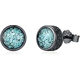 Stud Earrings 925 Sterling Silver Stud Earrings for Mens Womens Pierced Mens Earrings Jewelry Gift for Father's Day Gifts