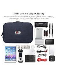 Gadget Organizador Caso, Shockproof Case ultracompacto Electronics Organizador de viaje para cables de datos, cargadores, Plugs, tarjetas de memoria, CF tarjetas   Color Azul Oscuro, Azul L