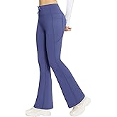 BALEAF Women's Fleece Lined Pants Winter Thermal Warm Hiking Yoga Pants with Zipper Pockets Bootcut High Waist Flare Leggings