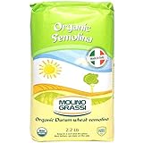 Molino Grassi USDA Organic Durum Wheat Semolina Flour - 2.2 lbs (Pack of 2)