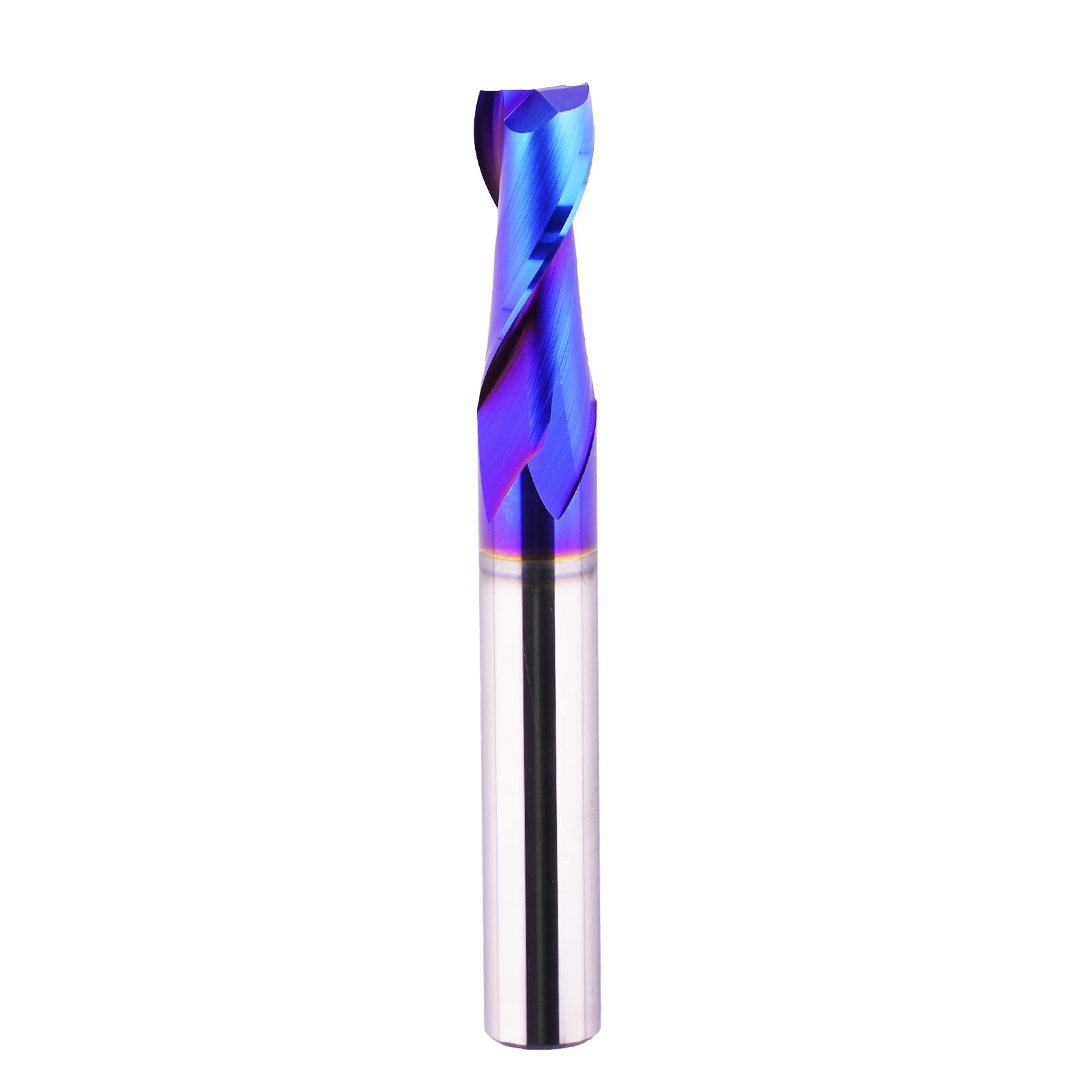 Photo 1 of 3/8 inch Shank Spiral CNC Router Bits 2 Fluter Up Cut Solid Carbide End Mill with NACO Blue Coating for Grooving Slots Mortises and Wood Carving