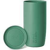 Simple Modern Travel Coffee Mug Tumbler with 360° Lid | Ceramic-Lined Insulated Stainless Steel Cold Brew Iced Coffee Cup Thermos | Gifts for Women Men Her Him | Voyager Signature | 16oz | Basil