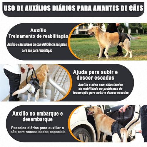 Suporte Auxiliar com Alça, para Cachorros, Respirável e confortável, Tecido macio, para Cachorro Cães Cão Displasia Deficiente, com Dificuldade Para Andar Pernas Traseiras