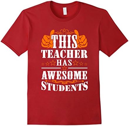 Men's This Teacher Has Awesome Students T-Shirt 3XL Cranberry