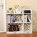 D-Line Wood and Plastic Bookcase Bookshelf Storage Shelf, White, Set of 2