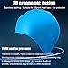 KATTEONG Swimming Cap Silicone Non-Toxic Tasteless Long Hair Swim Cap with 3D Ergonomic Design Ear Pockets and Great High Elasticity for Teenagers Women and Adults Keeps Hair Clean Ear Dry
