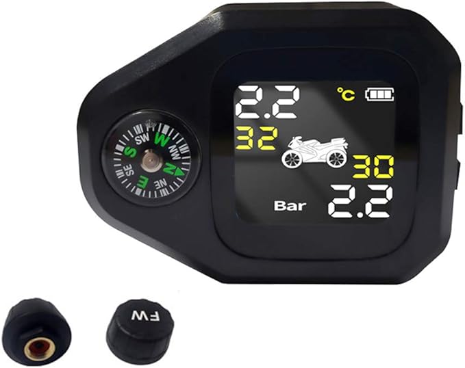 2in1 Motorcycle Tire Pressure Monitoring System LCD Amazon.in Electronics