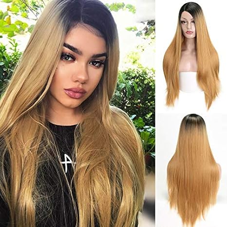 Buy Misswig Lace Front Ombre Blonde Synthetic Glueless Wig For