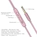 UiiSii US60 Bamboo Earphones In-ear Earbuds Headphones with Microphone Corded Headset (Pink)