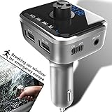 Heiyo FM Transmitter-Window Breaker Bluetooth USB Car Charger Radio Adapter Wireless Stereo Music Player for Phones With Hands Free Calling│Voice Navigation│Input TF Card Slot