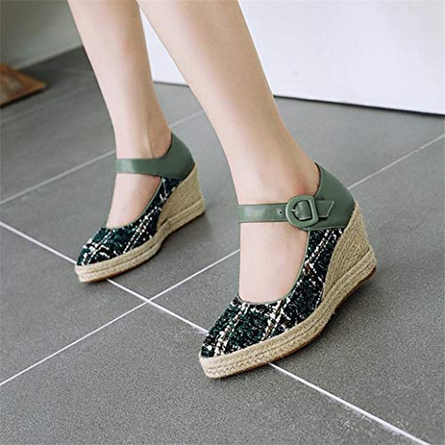 51JomlRcDPL Alpargatas de Mujer Moda Color Mezclado Microfibra Hebilla Correa Punta Estrecha Zapatos de cuña Casuales 8 CM Tallas… Alpargatas de Mujer Moda Color Mezclado Microfibra Hebilla Correa Punta Estrecha Zapatos de cuña Casuales 8 CM Tallas… - Imagen 5