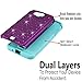 Kyocera Hydro Air Case, Starshop Slim Dual Layer Armor Phone Case Cover With Spot Diamond With Premium Screen Protector Teal/Purple