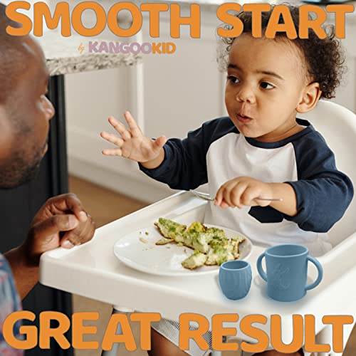 Kangookid Open Cup Set for Baby 2 Handled Open Tiny Cups for Toddlers