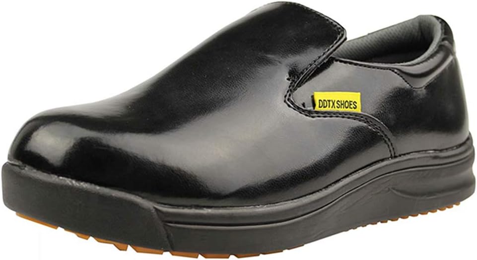 DDTX Work Kitchen Chef Shoes Unisex SRC Anti-Slip Oil and Water Resistant Anti Acid and Alkali Lightweight White&Black 3.5-12UK