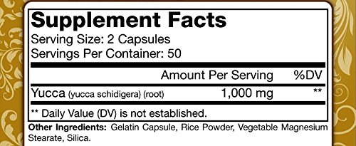 Yucca Root 500 Mg - 100 Capsules