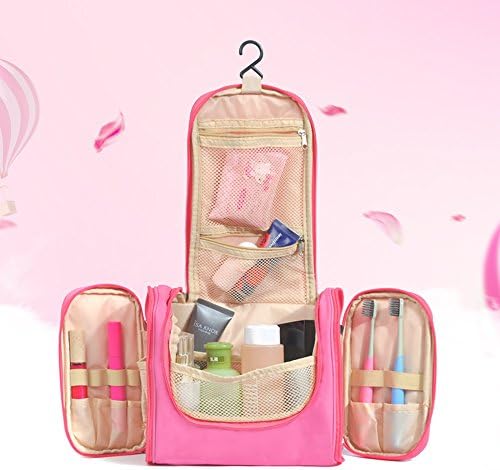 Hanging Toiletry Bag Storage Organizer Cosmetic Makeup Bag Kit Case for Travel Waterproof Rose