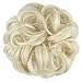 FESHFEN Scrunchy Scrunchies Hair Bun Updo Hair Ribbon Ponytail Extensions Hair Extensions Wavy Curly Messy Extensions Donut Hair Chignons Hair Piece Wig - A23 Ash Platinum Blonde
