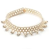 Bridal Charm Beaded Flex Choker (Light Cream)