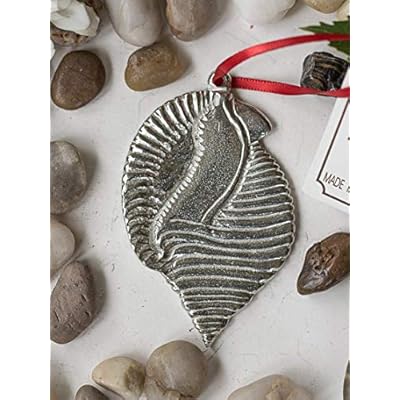 North Carolina Scotch Bonnet Ornament for Christmas Tree - Metal NC State Seashell - Beach Lover Gift Ideas 51JorPPneeL