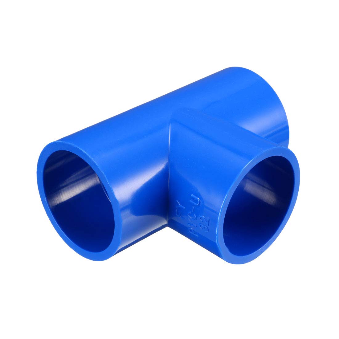 sourcing map 32mm Slip Tee PVC Pipe Fitting T-Shaped Coupling Connector Blue 5 Pcs
