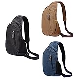 OUTRY Canvas Sling Shoulder Day Bag, Chest Pack