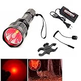 Tactical Hunting Flashlight of HS-802 350 Lumens Cree Q5 Coyote Hog with Remote Pressure Switch+ Barrel Mount+ 18650 Rechargeable Battery+ Charger Perfect for Hunting & Fishing