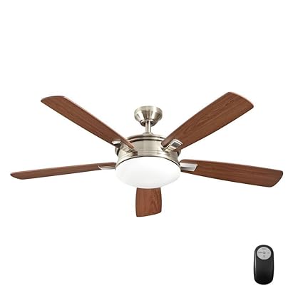 Hampton Bay 91191 Lyndhurst 52 Indoor Brushed Nickel Ceiling Fan