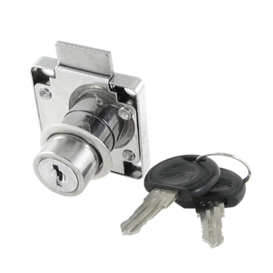 Sourcingmap Square 40 x 40mm Metal Home Drawer Lock w 2 Cross Keys
