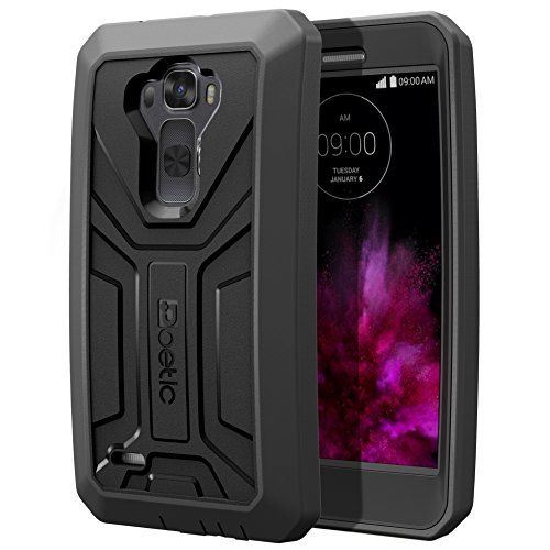 LG G Flex 2 Case - Poetic [Revolution Series] - [Heavy Duty] [Dual Layer] Complete Protection Hybrid Case with Built-In Screen Protector for LG G Flex 2 (2015) Black (3-Year Manufacturer Warranty From Poetic)