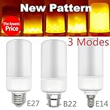 Flame Bulb, Wensltd E27 E14 B22 LED Burning Light Flicker Flame Lamp Bulb Fire Effect Decorative Holiday (E12)